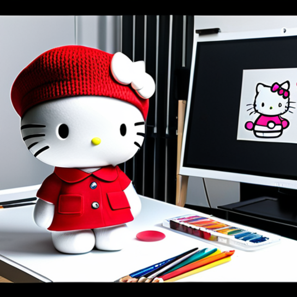 **

"A professional graphic designer in a stylish, modest outfit working on a digital illustration of Hello Kitty wearing a beret, in a bright and modern Parisian studio, surrounded by art supplies, fully clothed, safe for work, perfect anatomy, natural proportions, digital art, high quality, appropriate attire, professional."

**