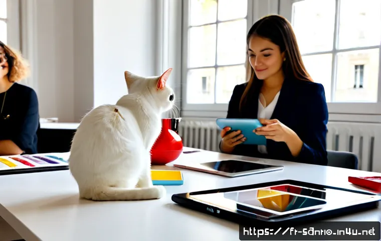 Hello Kitty의 리브랜딩 전략 - Photorealistic brand strategy workshop in a bright Paris creative studio, French marketing team revi...